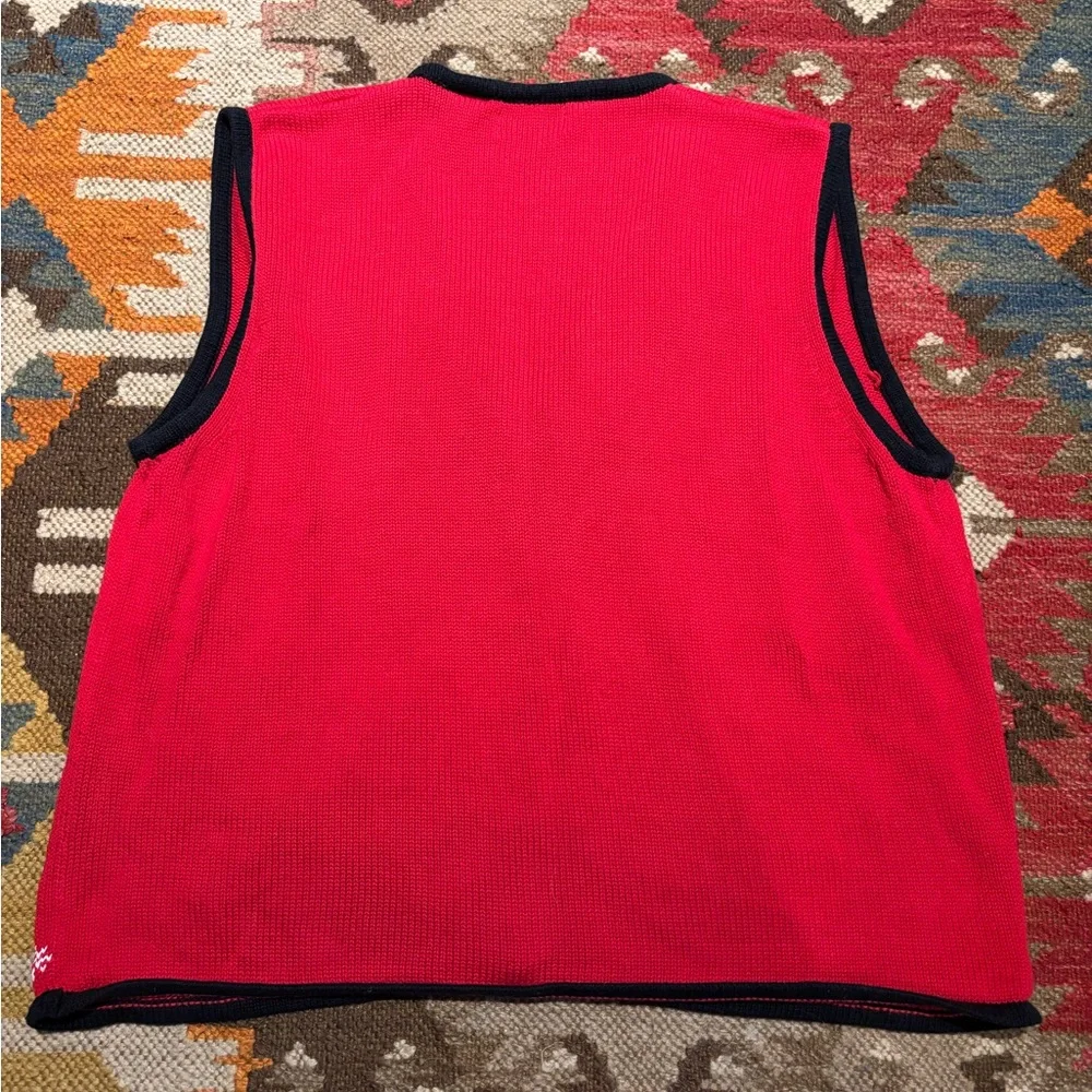 Festive Red Knit Vest with Holiday Bears - Picture 6 of 8
